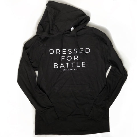 Dressed For Battle Lightweight Jersey Pullover Hood